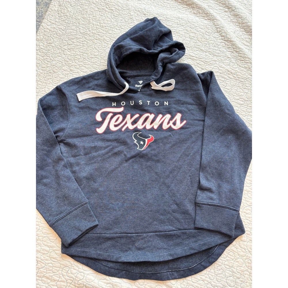 Fanatics Houston Texans‎ Women's Navy Blue Heathered Pullover Hoodie NWOT Large
